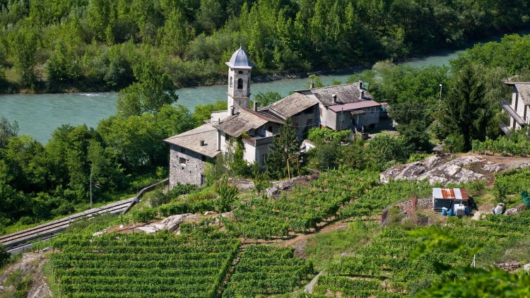 Sul versante retico della Valtellina, alle porte di Sondrio, arroccato su uno sperone di roccia sorge il Santuario della Sassella